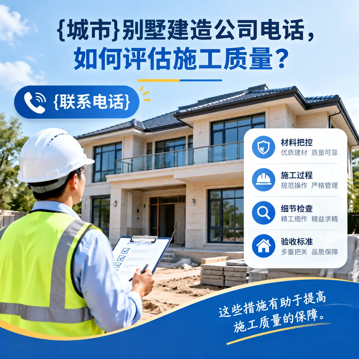 贵阳别墅建造公司电话,如何评估施工质量?